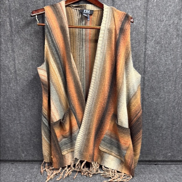 FDJ Women's Multicolor Striped Poncho - Picture 1 of 6